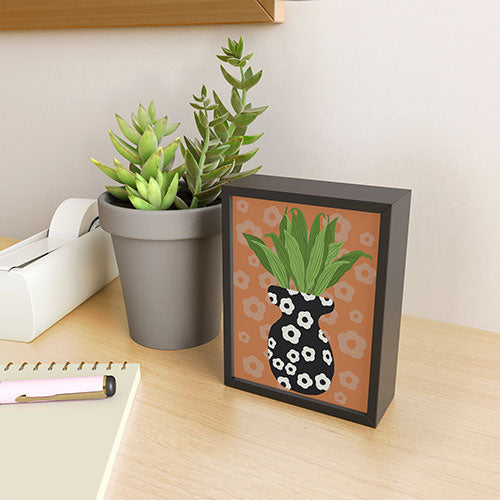 Coco de Paris Green plant retro style 5 Framed Mini Art Print