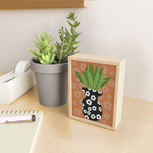 Coco de Paris Green plant retro style 5 Framed Mini Art Print