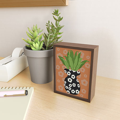 Coco de Paris Green plant retro style 5 Framed Mini Art Print