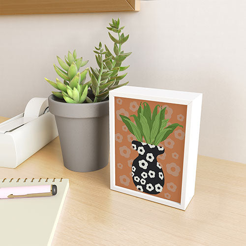 Coco de Paris Green plant retro style 5 Framed Mini Art Print