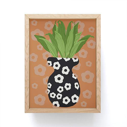 Coco de Paris Green plant retro style 5 Framed Mini Art Print