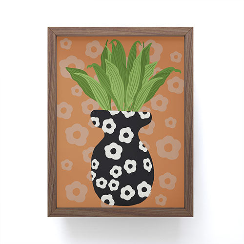Coco de Paris Green plant retro style 5 Framed Mini Art Print