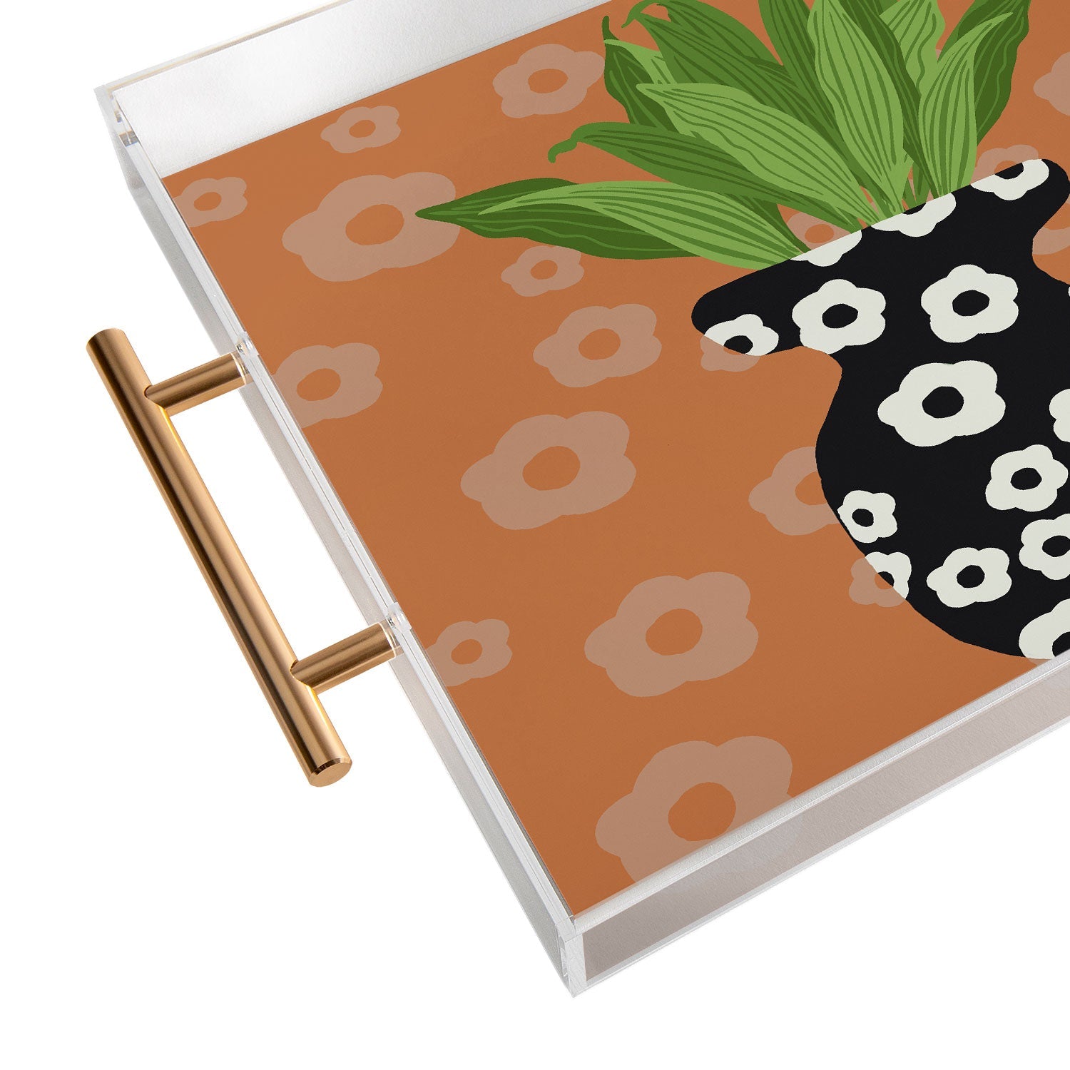 Coco de Paris Green plant retro style 5 Acrylic Tray