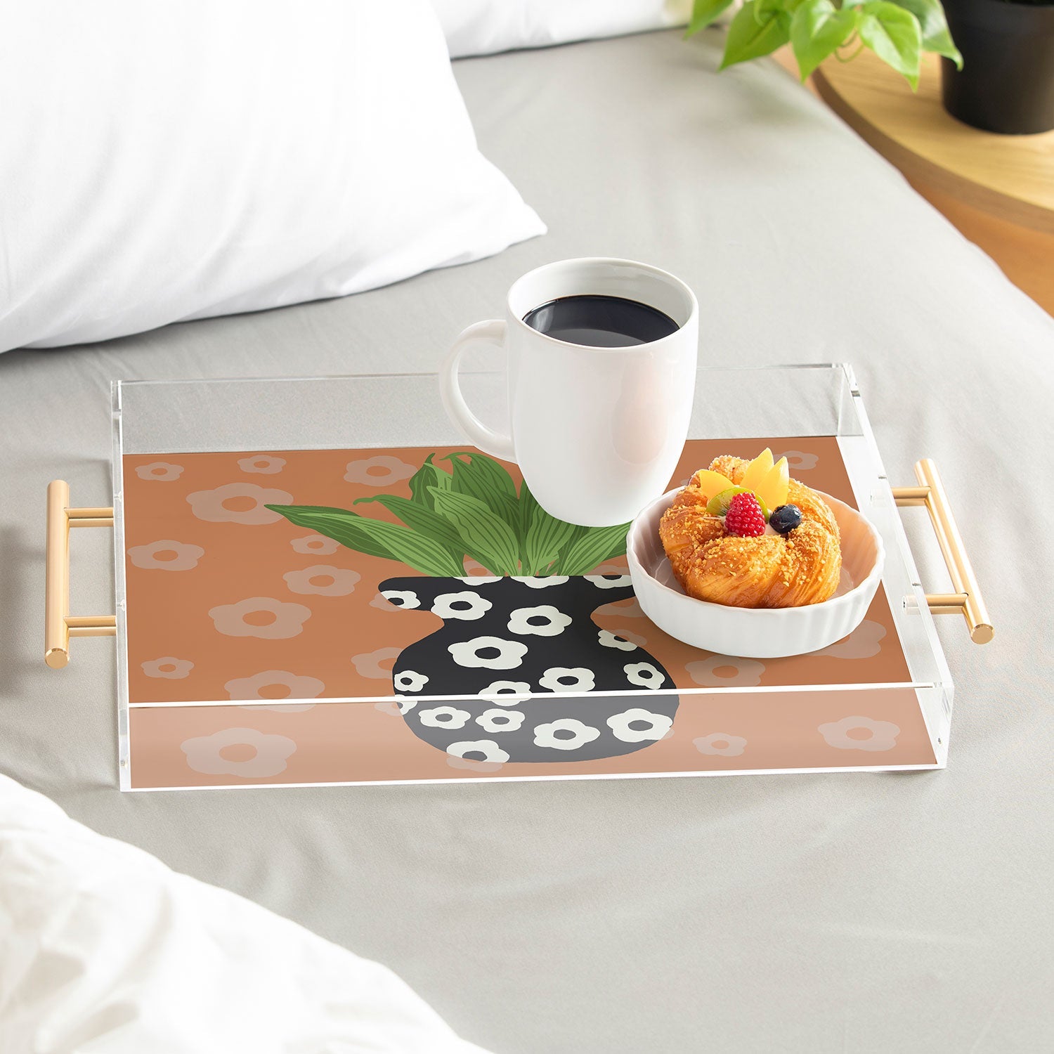 Coco de Paris Green plant retro style 5 Acrylic Tray