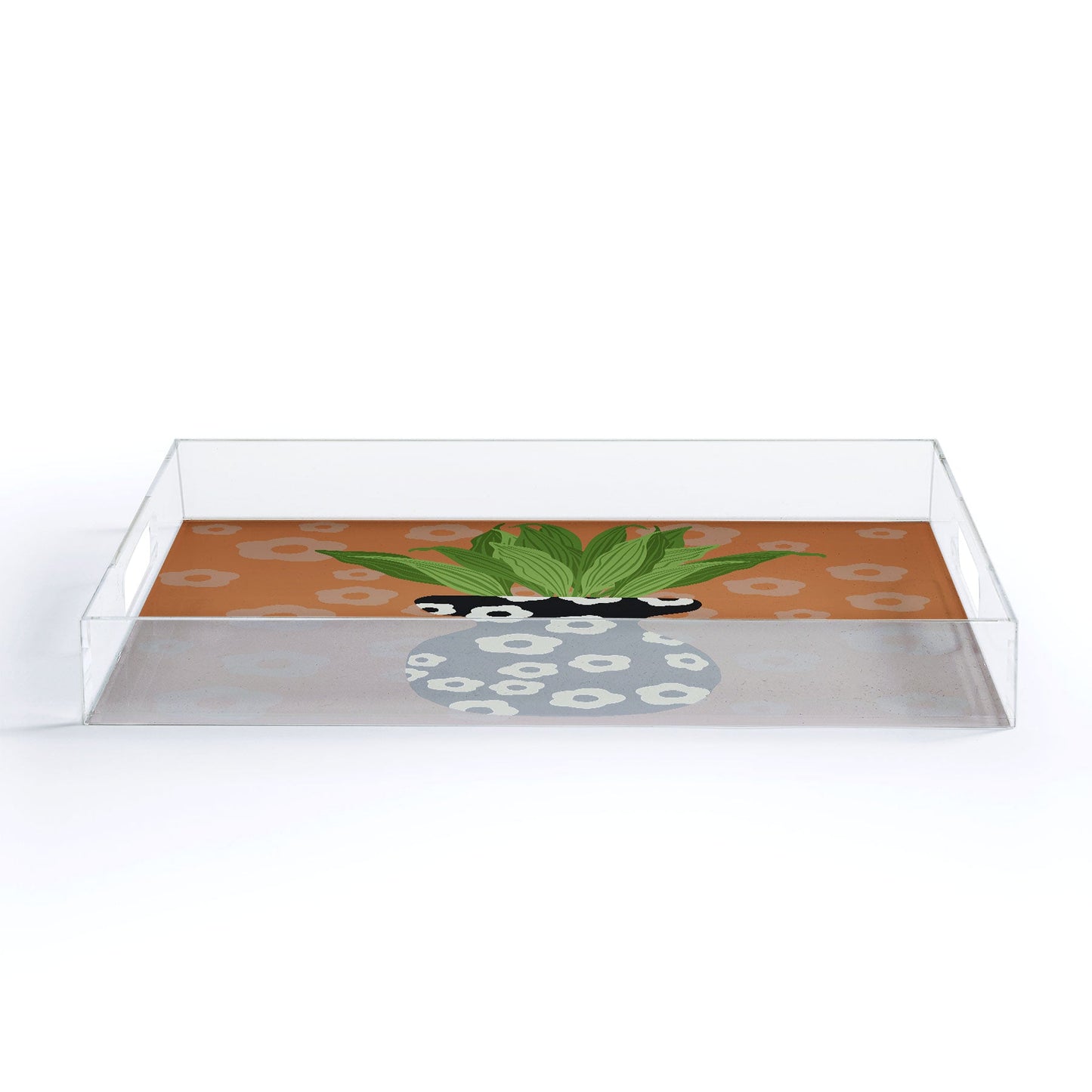 Coco de Paris Green plant retro style 5 Acrylic Tray