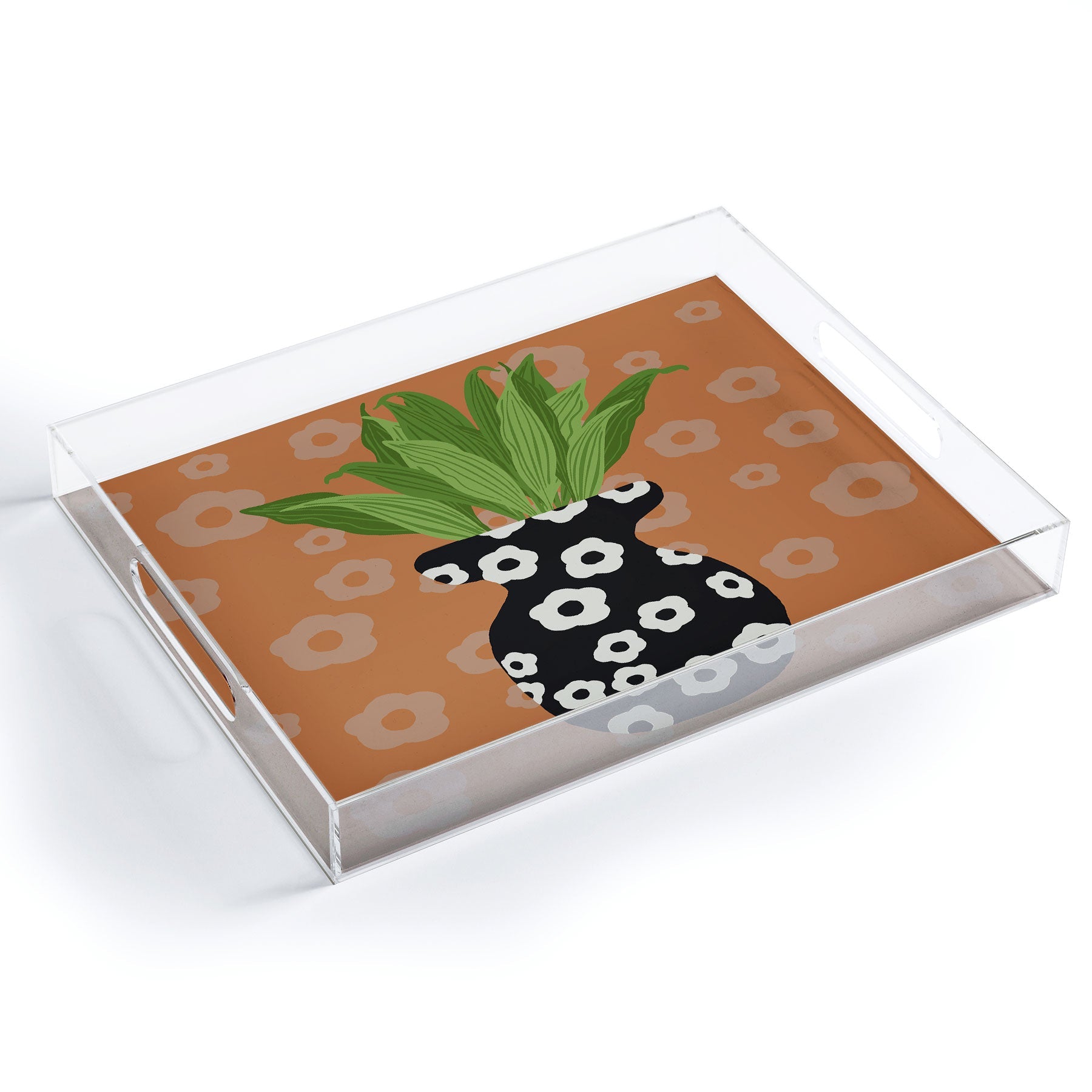 Coco de Paris Green plant retro style 5 Acrylic Tray