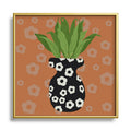 Coco de Paris Green plant retro style 5 Square Metal Framed Art Print