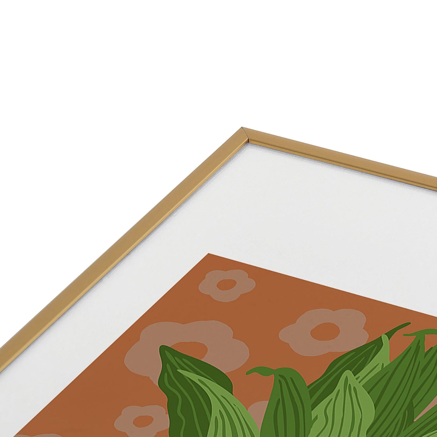 Coco de Paris Green plant retro style 5 Metal Framed Art Print