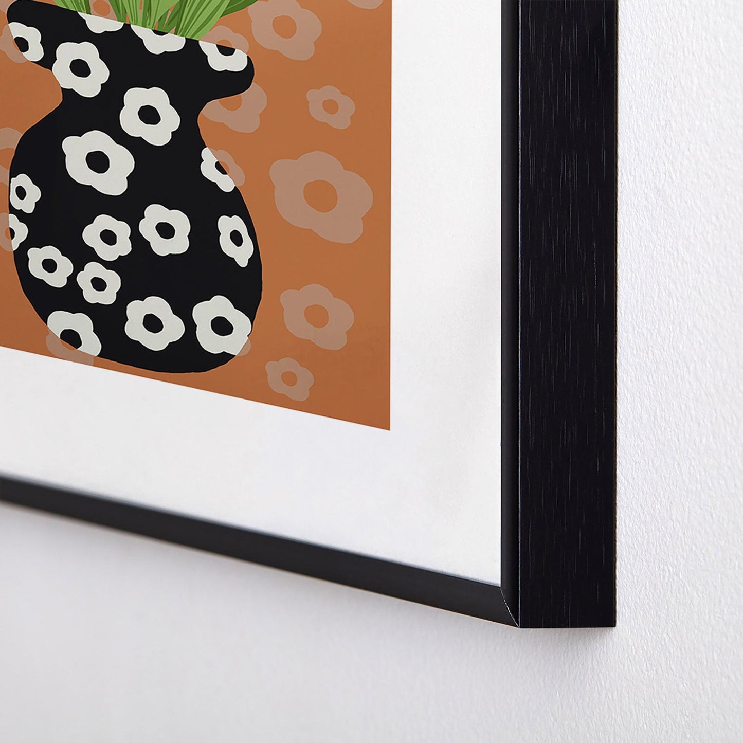 Coco de Paris Green plant retro style 5 Metal Framed Art Print