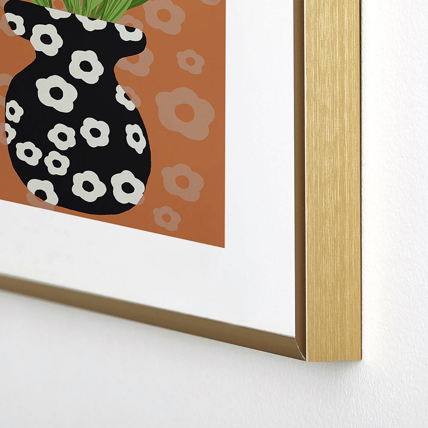 Coco de Paris Green plant retro style 5 Metal Framed Art Print