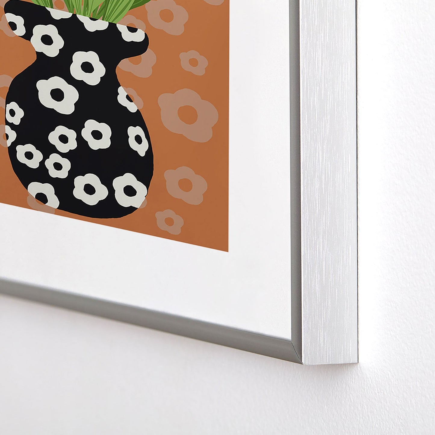 Coco de Paris Green plant retro style 5 Metal Framed Art Print