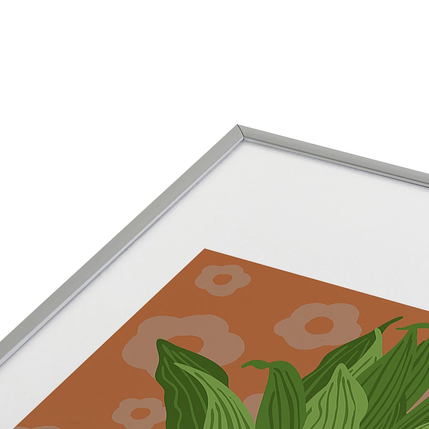 Coco de Paris Green plant retro style 5 Metal Framed Art Print