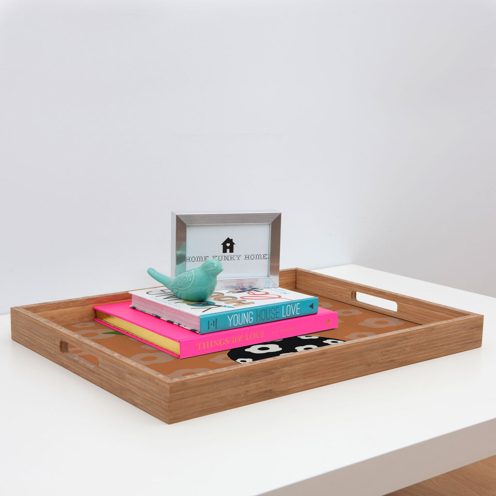 Coco de Paris Green plant retro style 5 Rectangular Tray