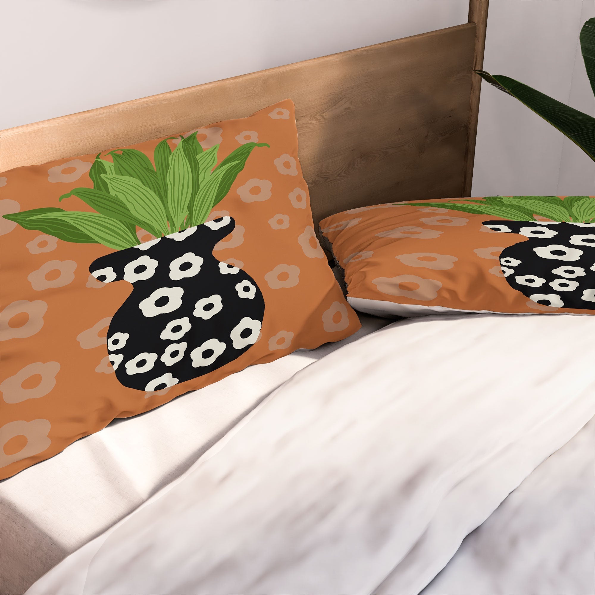 Coco de Paris Green plant retro style 5 Pillow Shams