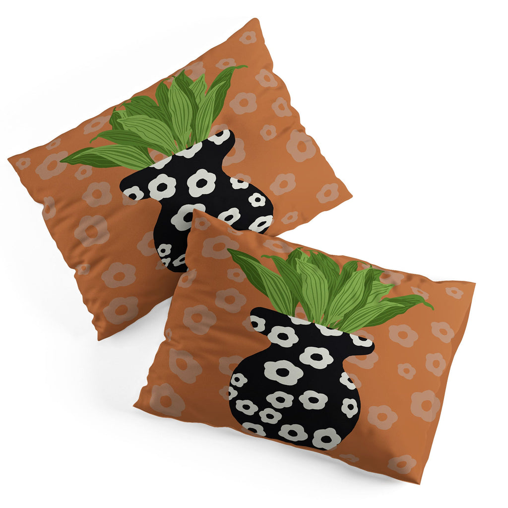 Coco de Paris Green plant retro style 5 Pillow Shams