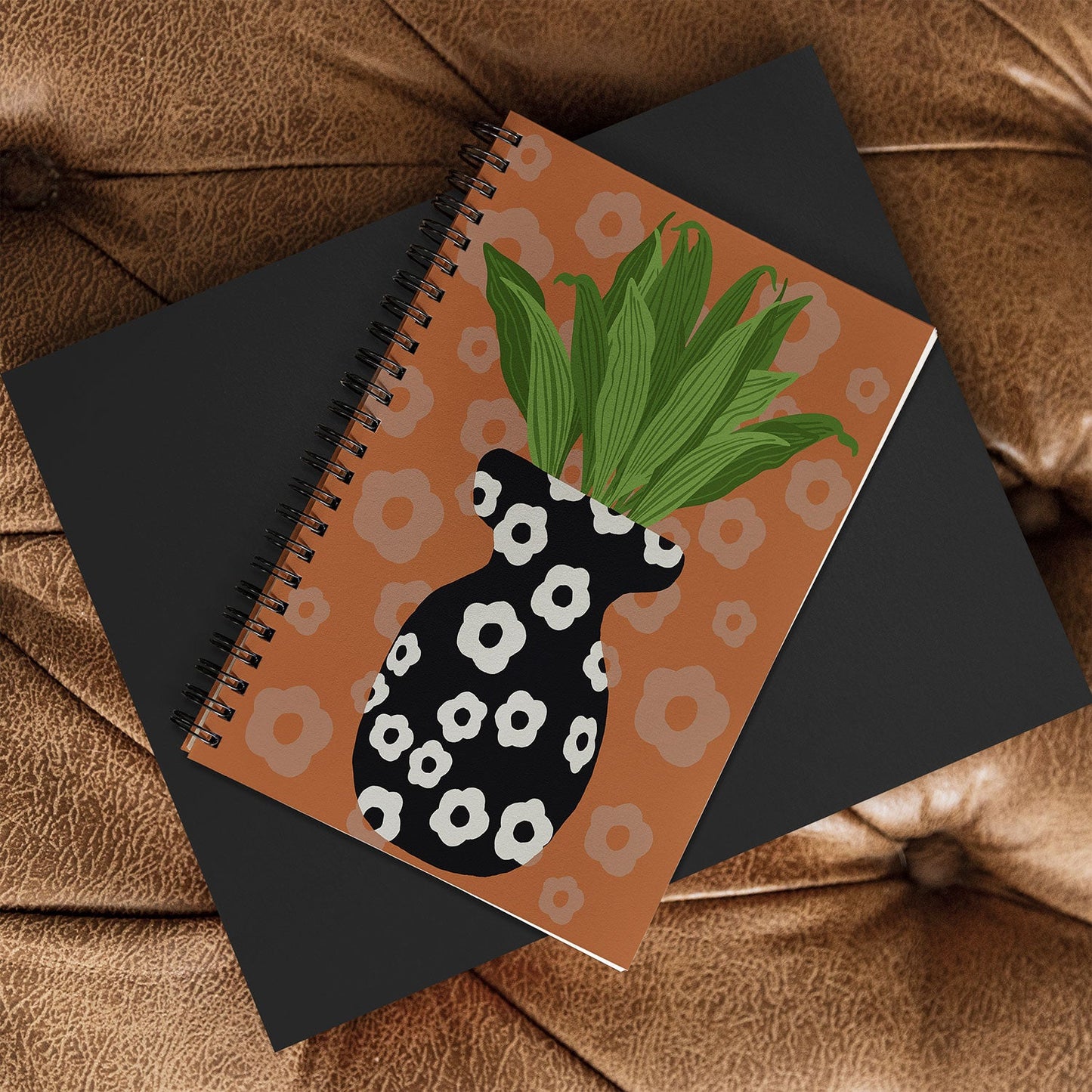 Coco de Paris Green plant retro style 5 Spiral Notebook