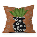 Coco de Paris Green plant retro style 5 Outdoor Throw Pillow