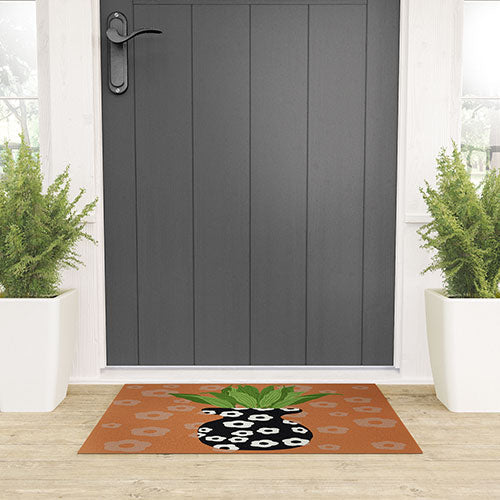 Coco de Paris Green plant retro style 5 Welcome Mat