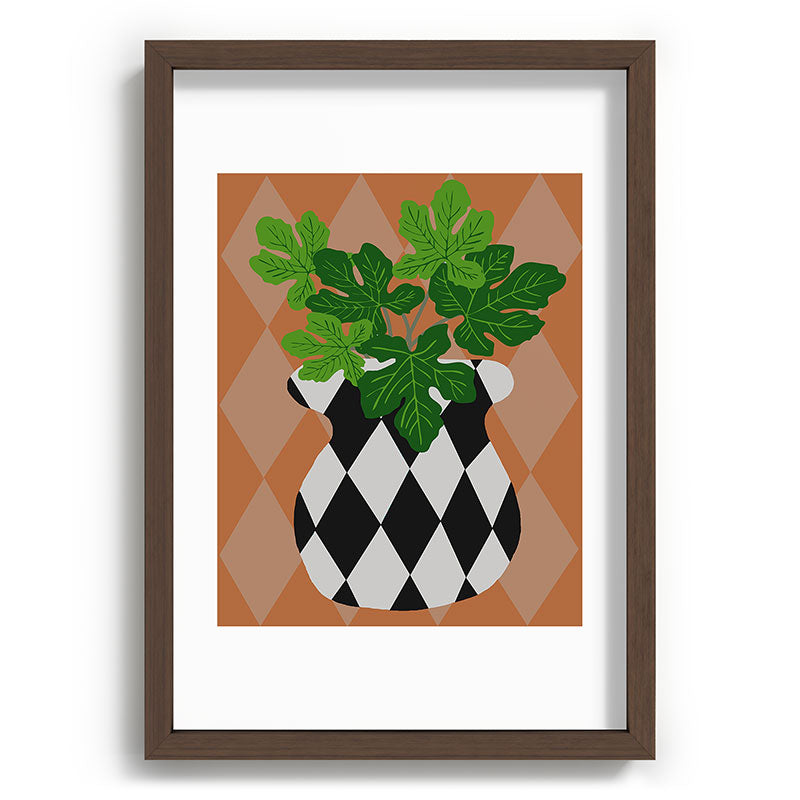 Coco de Paris Green plant retro style 6 Recessed Framing Rectangle