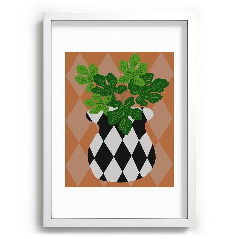 Coco de Paris Green plant retro style 6 Recessed Framing Rectangle