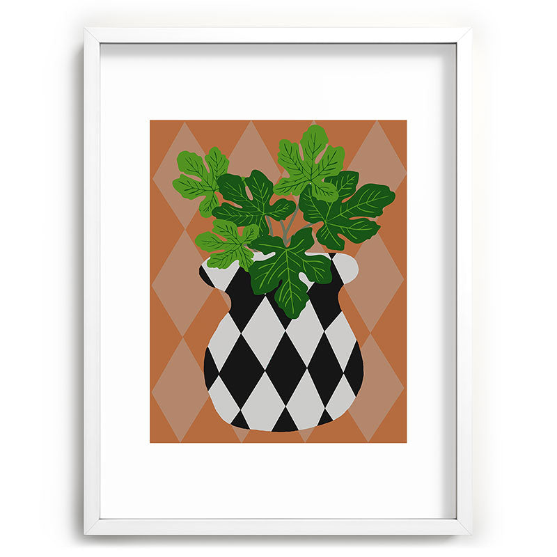 Coco de Paris Green plant retro style 6 Recessed Framing Rectangle