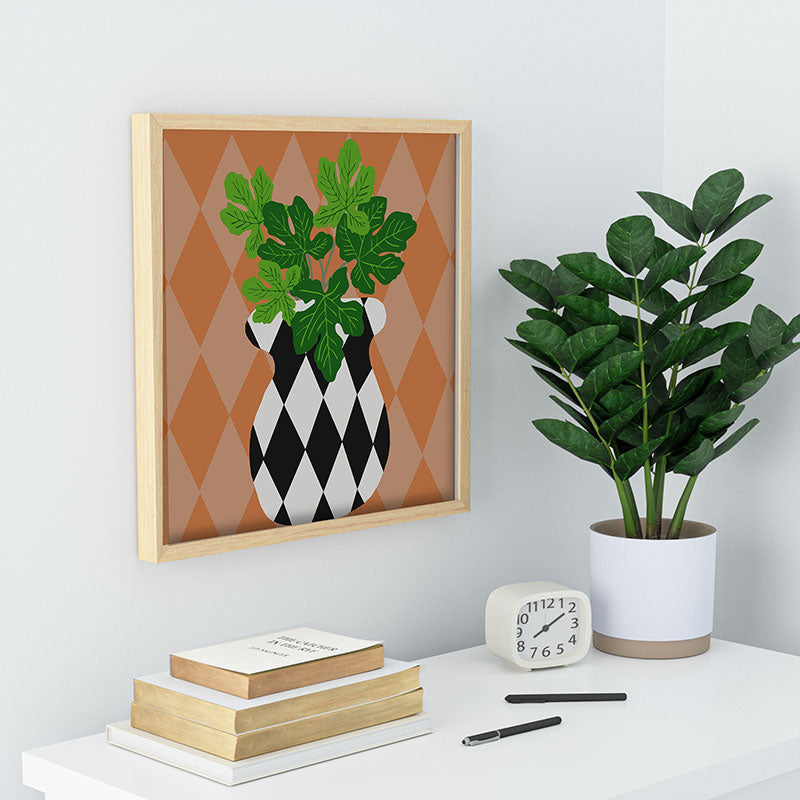 Coco de Paris Green plant retro style 6 Recessed Framing Square