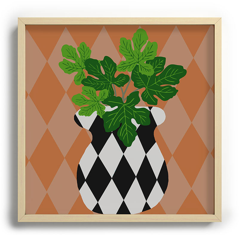 Coco de Paris Green plant retro style 6 Recessed Framing Square