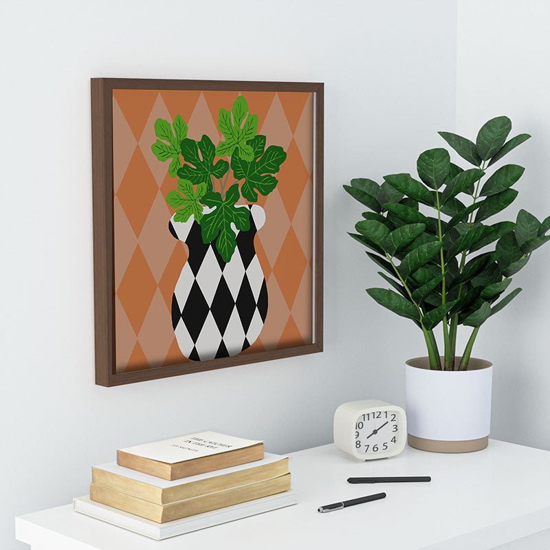 Coco de Paris Green plant retro style 6 Recessed Framing Square