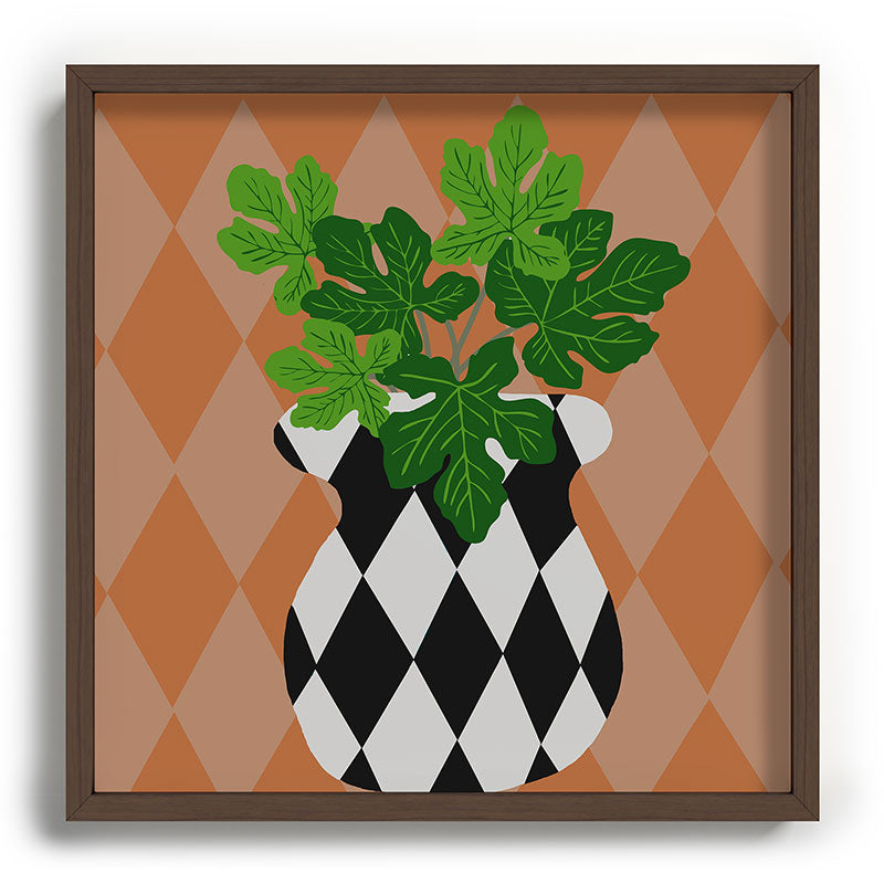Coco de Paris Green plant retro style 6 Recessed Framing Square