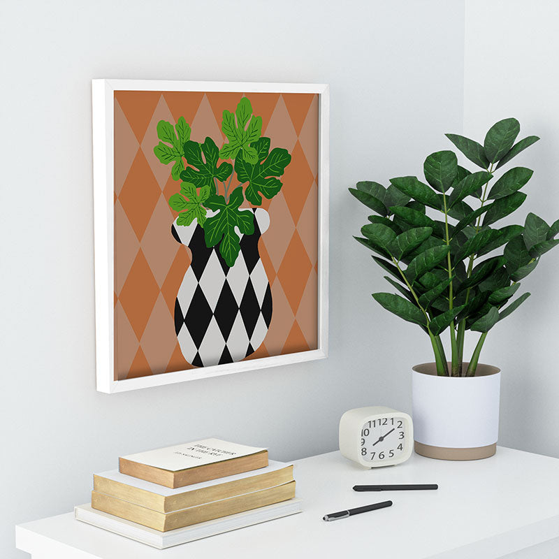 Coco de Paris Green plant retro style 6 Recessed Framing Square