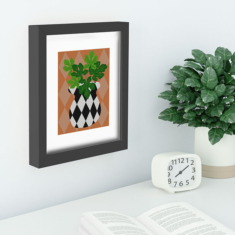 Coco de Paris Green plant retro style 6 Recessed Framing Rectangle