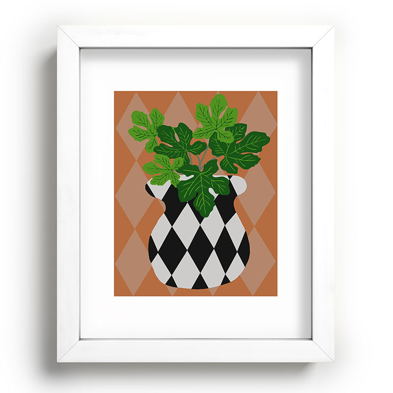 Coco de Paris Green plant retro style 6 Recessed Framing Rectangle