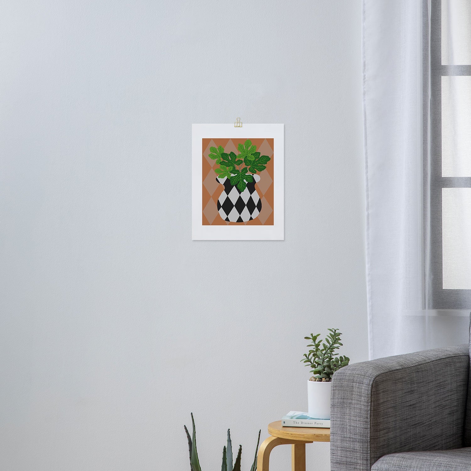 Coco de Paris Green plant retro style 6 Art Print