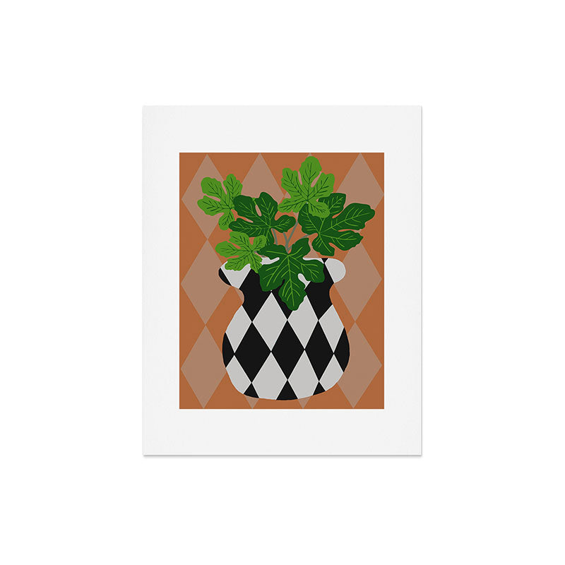 Coco de Paris Green plant retro style 6 Art Print
