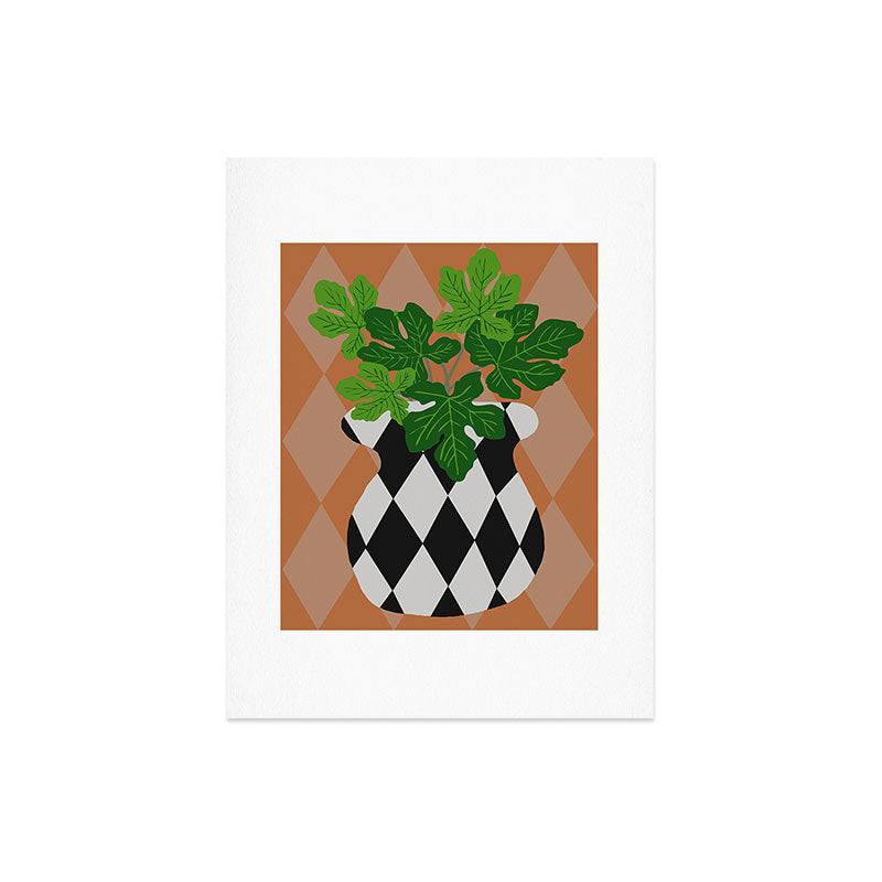 Coco de Paris Green plant retro style 6 Art Print