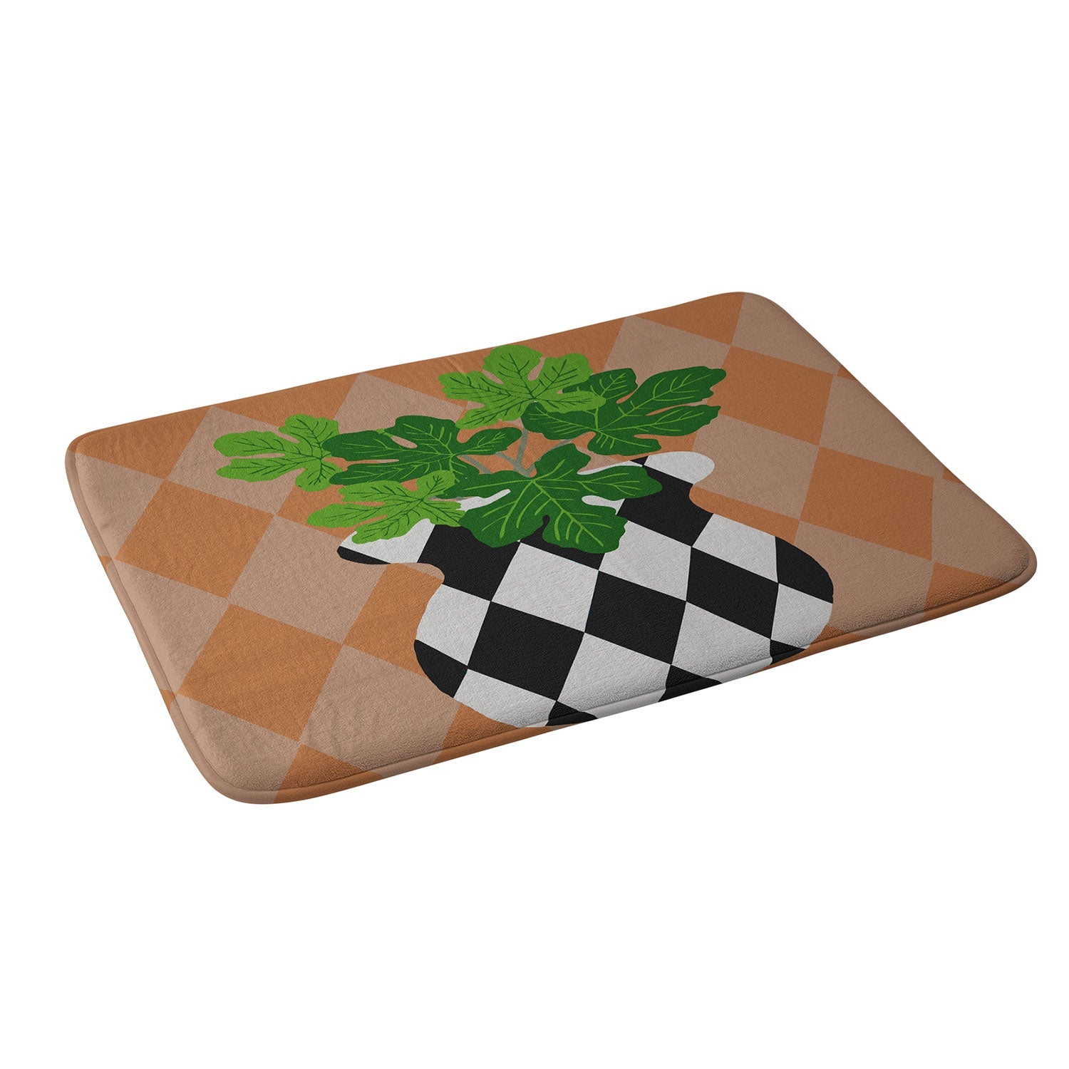 Coco de Paris Green plant retro style 6 Memory Foam Bath Mat