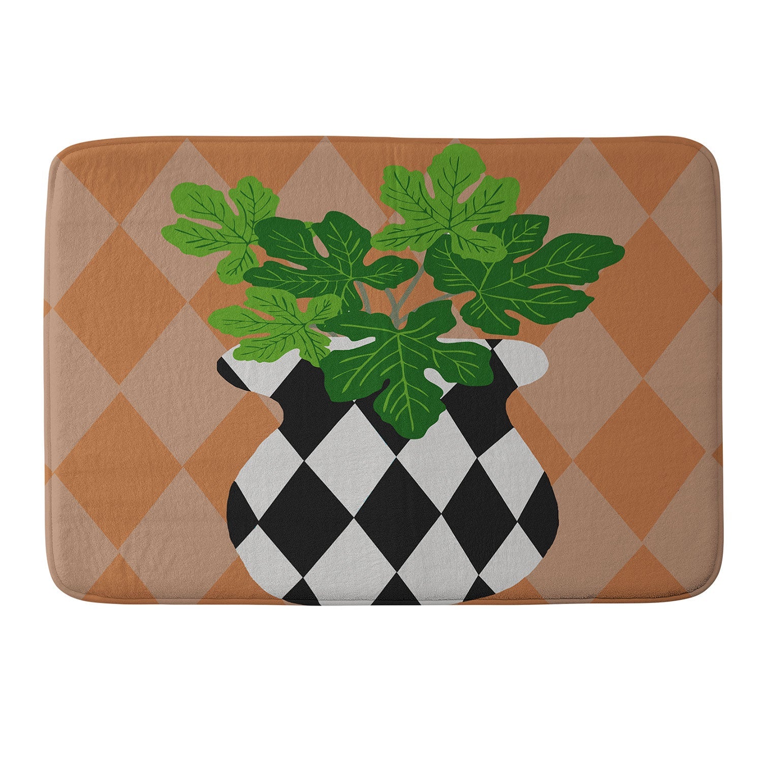Coco de Paris Green plant retro style 6 Memory Foam Bath Mat