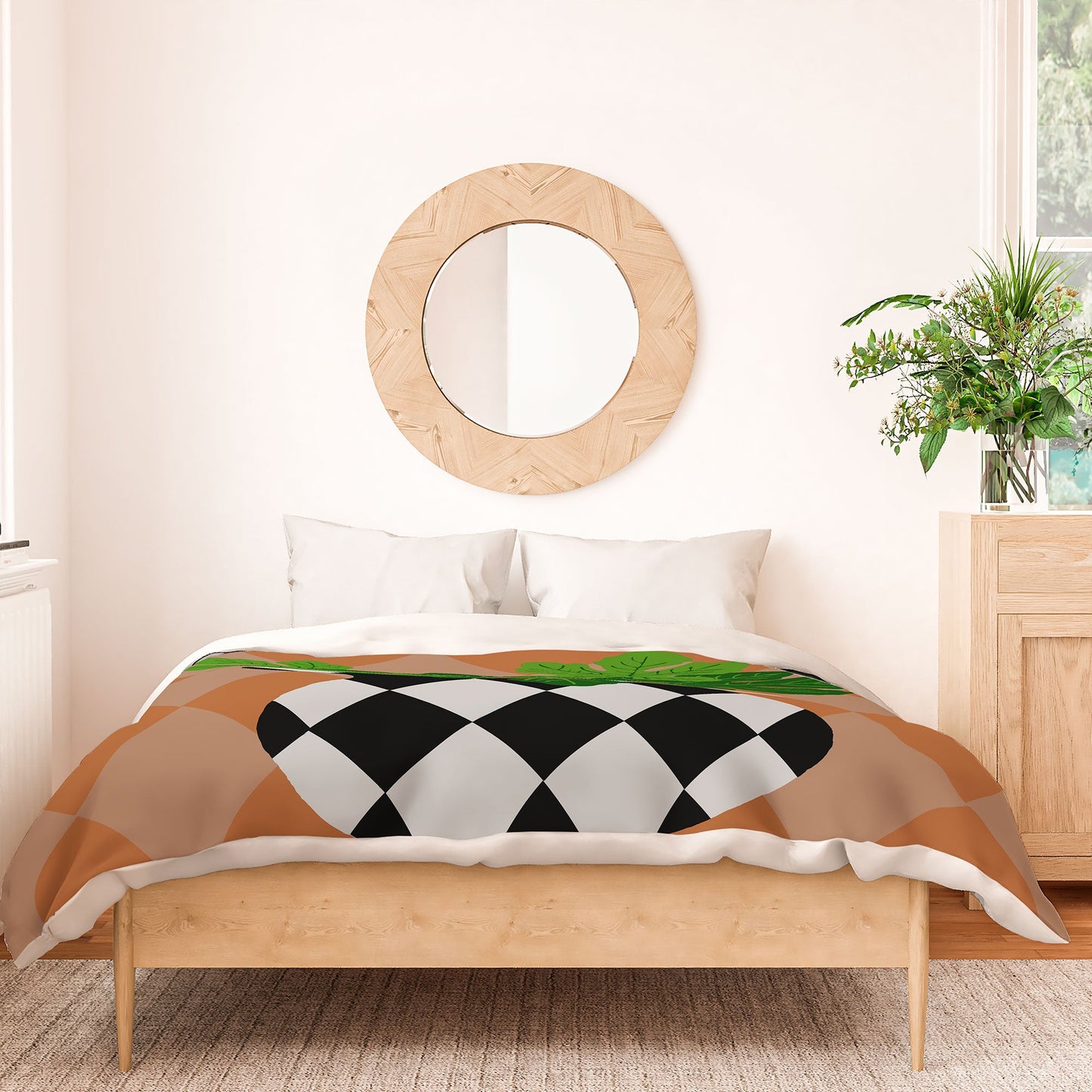 Coco de Paris Green plant retro style 6 Duvet Cover