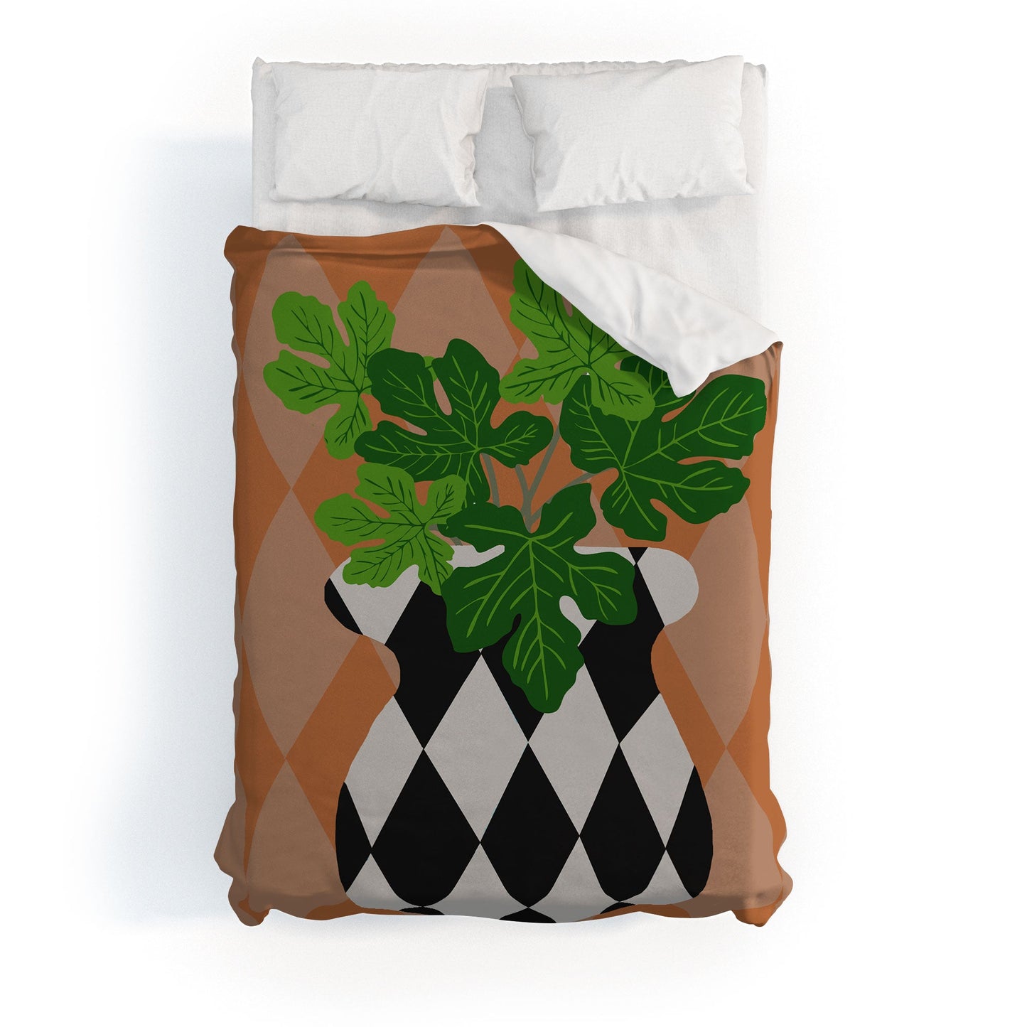 Coco de Paris Green plant retro style 6 Duvet Cover