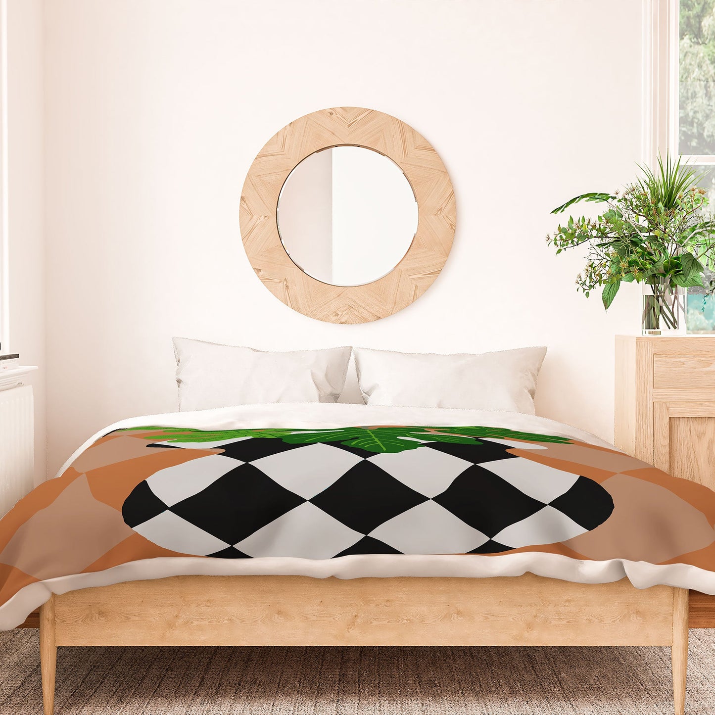 Coco de Paris Green plant retro style 6 Duvet Cover
