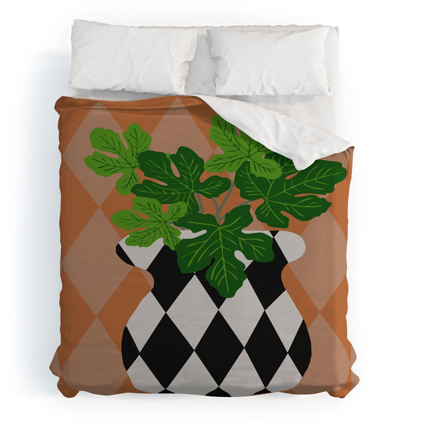Coco de Paris Green plant retro style 6 Duvet Cover
