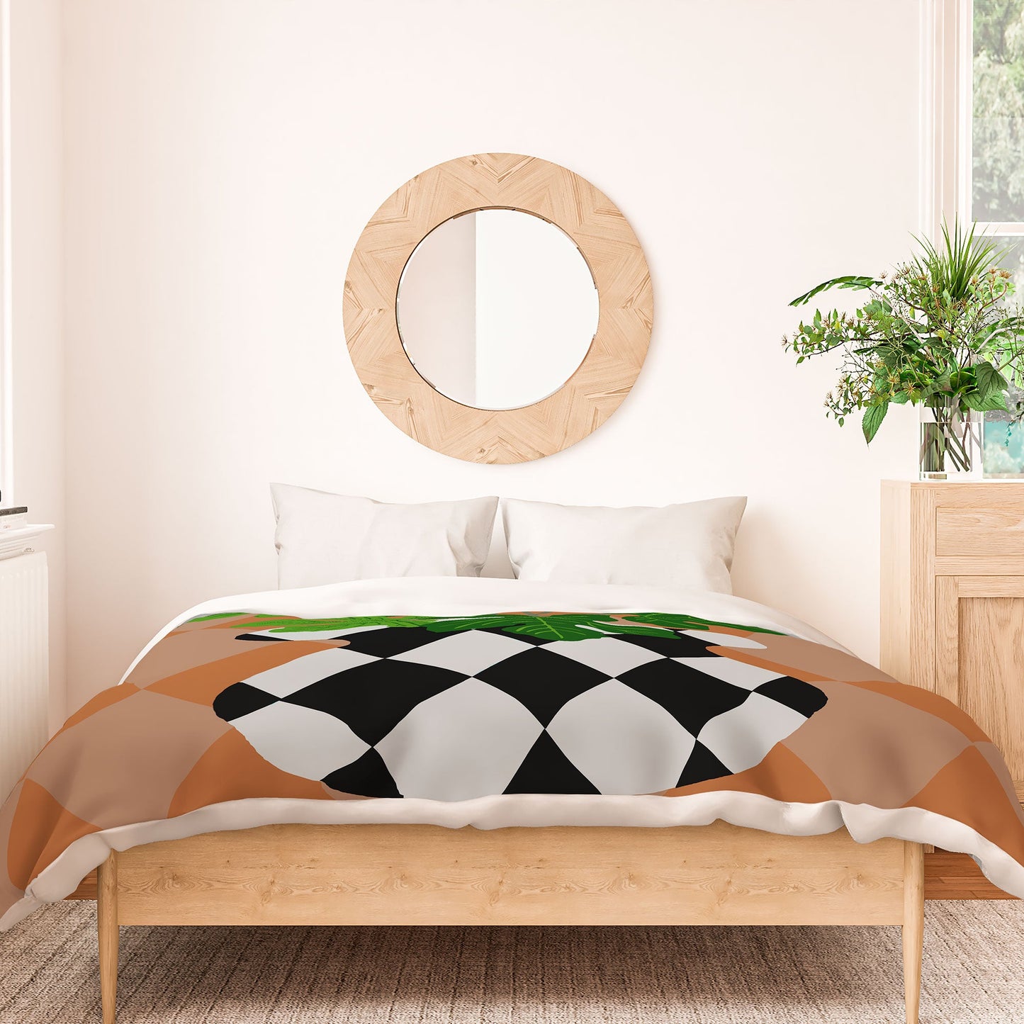Coco de Paris Green plant retro style 6 Duvet Cover