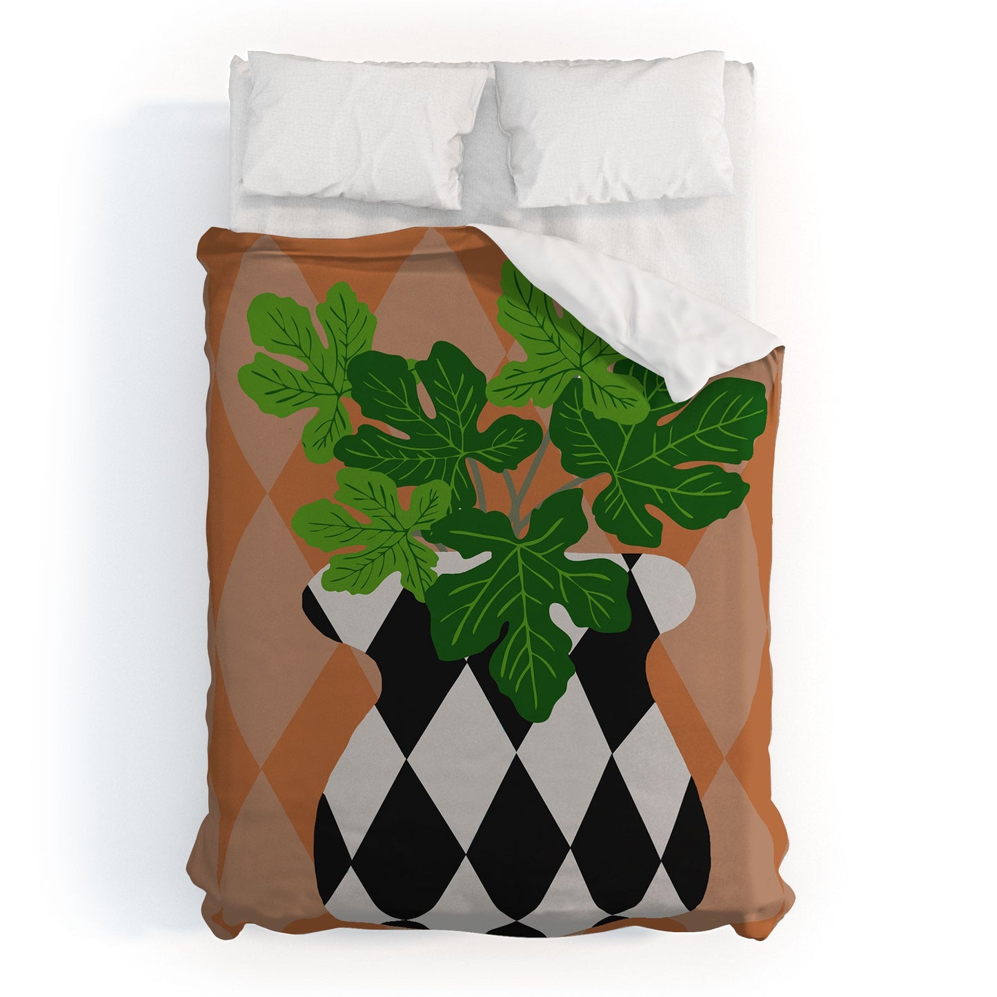 Coco de Paris Green plant retro style 6 Duvet Cover