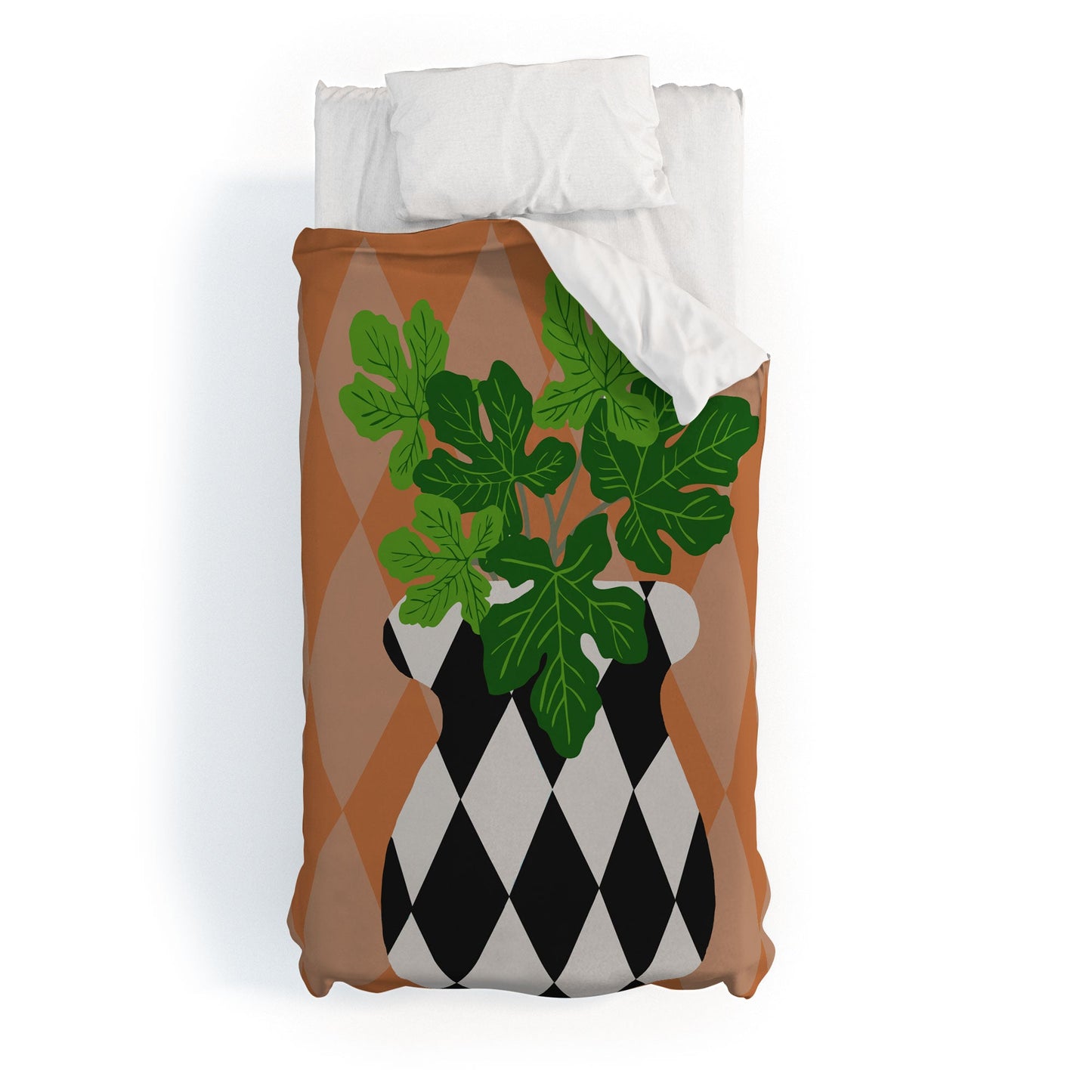 Coco de Paris Green plant retro style 6 Duvet Cover