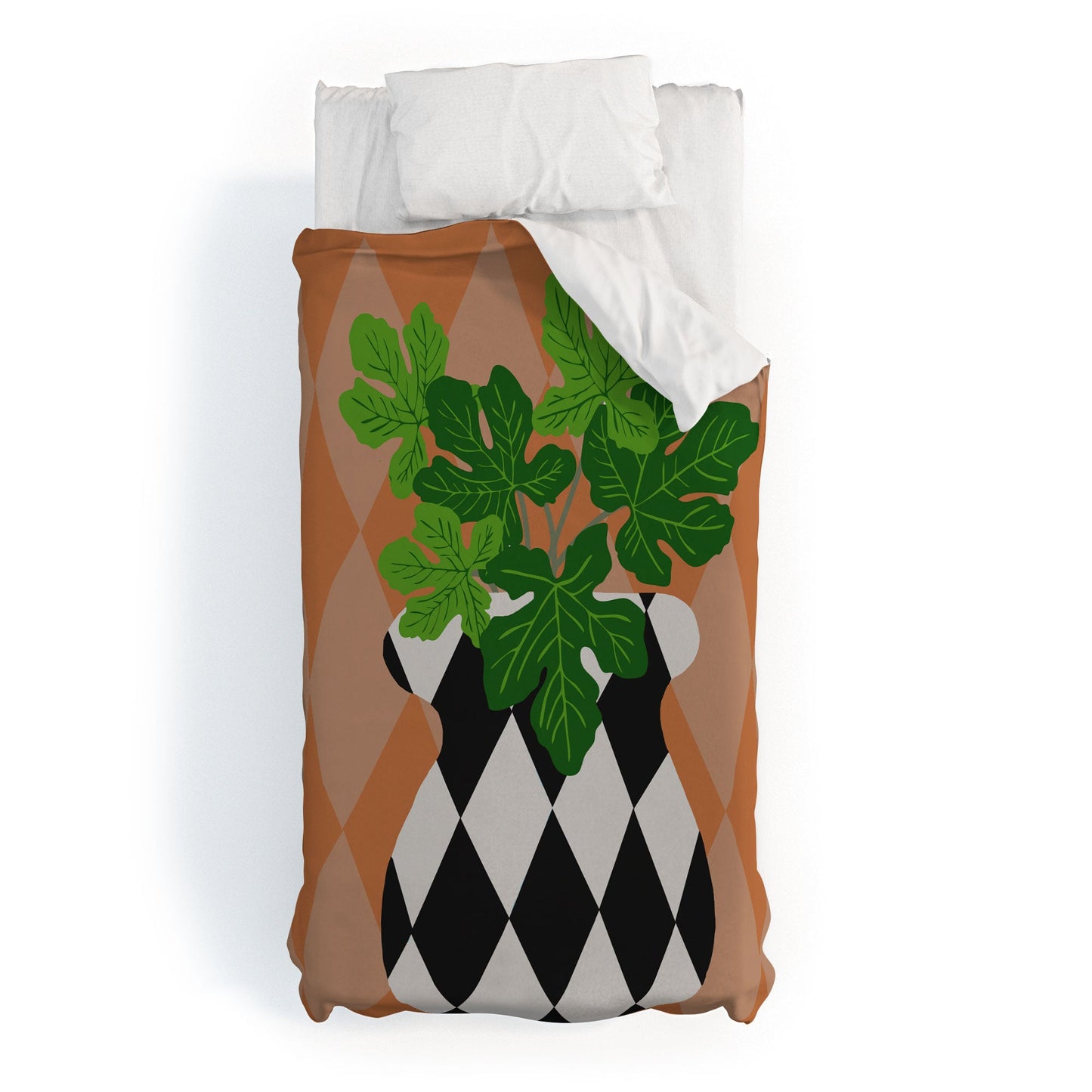 Coco de Paris Green plant retro style 6 Duvet Cover