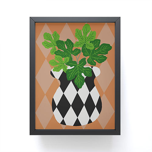 Coco de Paris Green plant retro style 6 Framed Mini Art Print