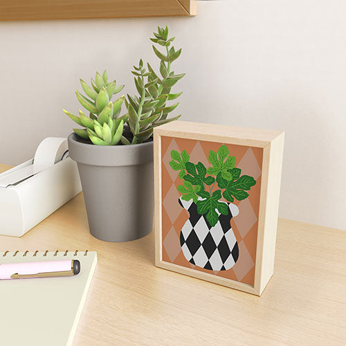 Coco de Paris Green plant retro style 6 Framed Mini Art Print