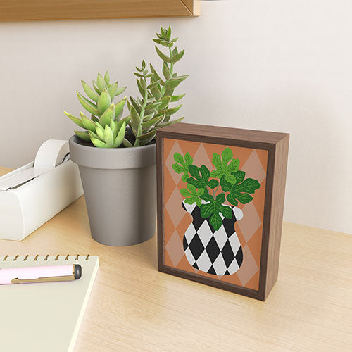 Coco de Paris Green plant retro style 6 Framed Mini Art Print