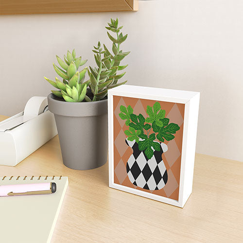 Coco de Paris Green plant retro style 6 Framed Mini Art Print