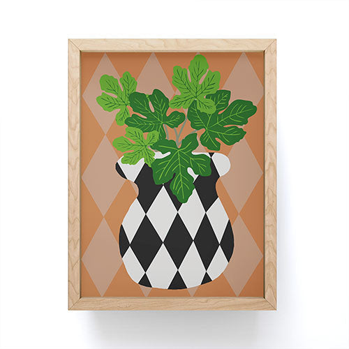 Coco de Paris Green plant retro style 6 Framed Mini Art Print